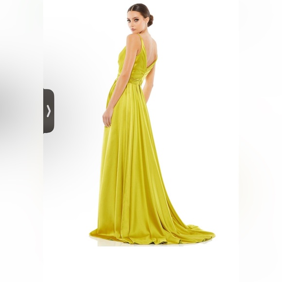 SLEEVELESS FAUX WRAP DRAPED GOWN - Picture 1 of 4